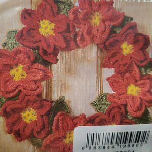 Winter Wreath Crochet Kit Poinsettia Intermediate Herrschners® Yarn Seasonal 12"
